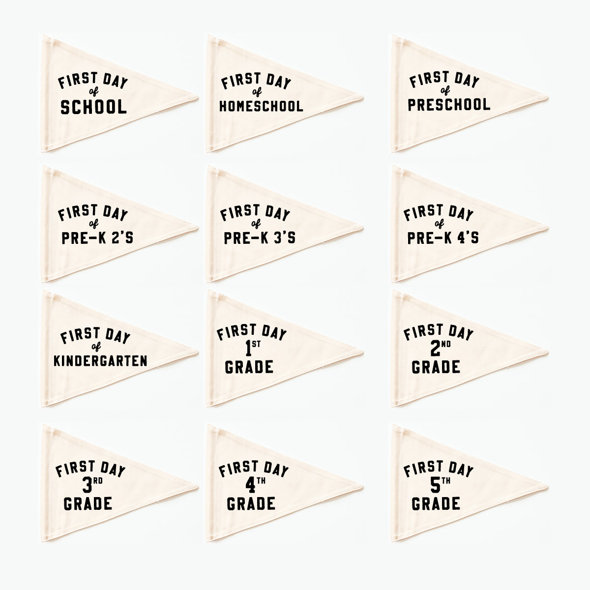 {Black} First Day Individual School Flags - Ready to Ship