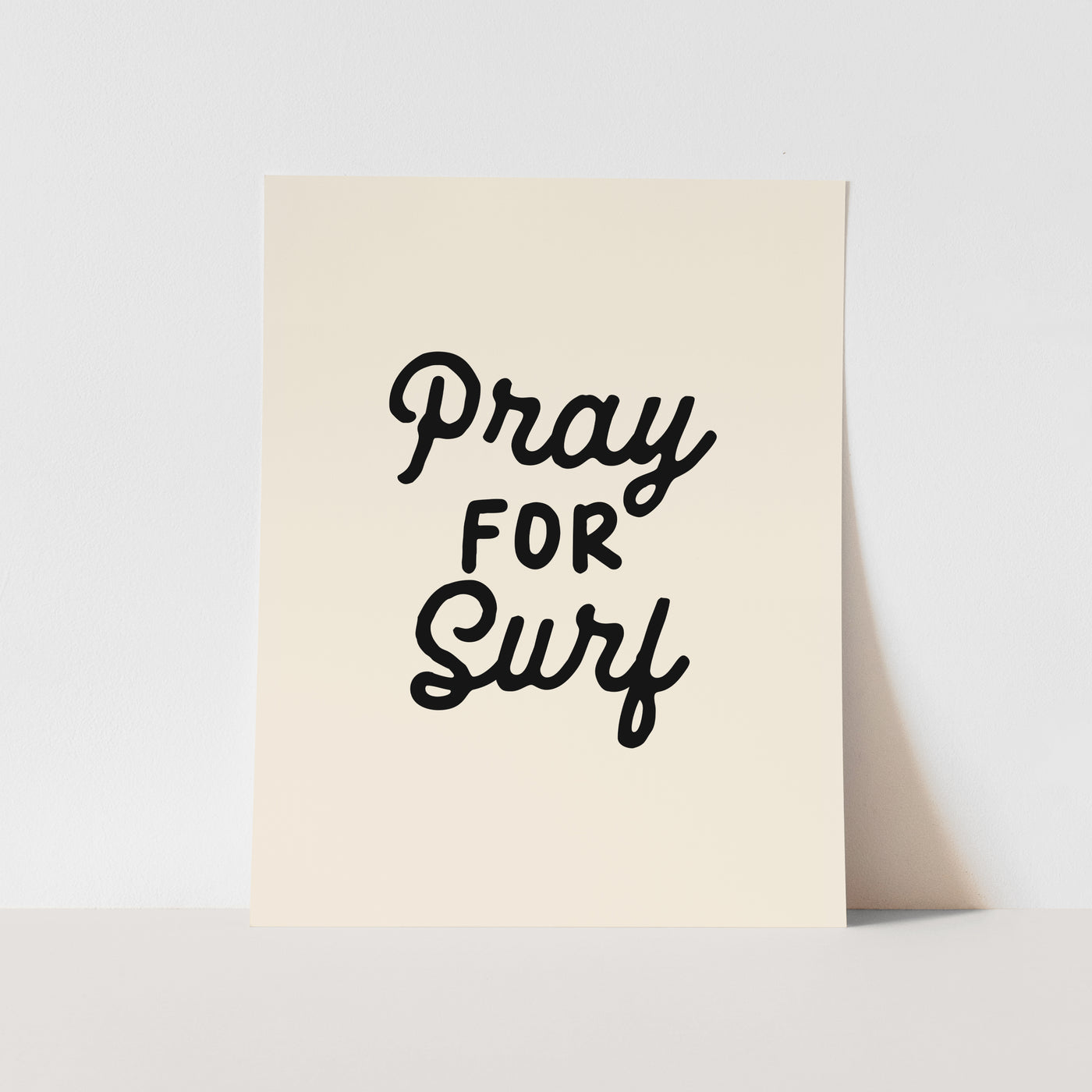 {Black} Pray for Surf Art Print