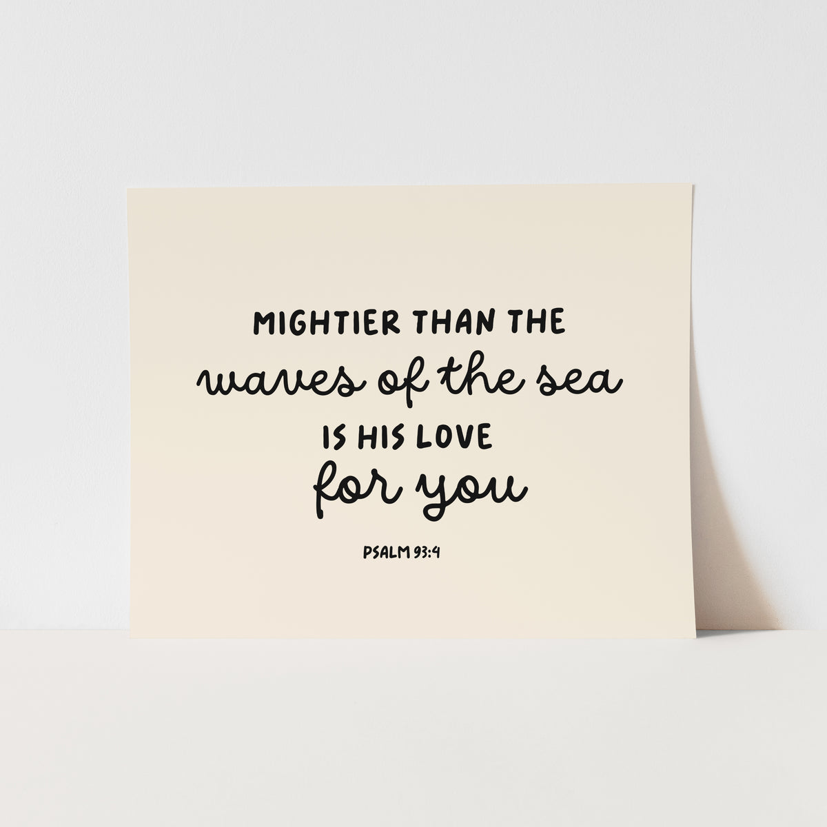 {Black} Mightier Than the Waves Art Print