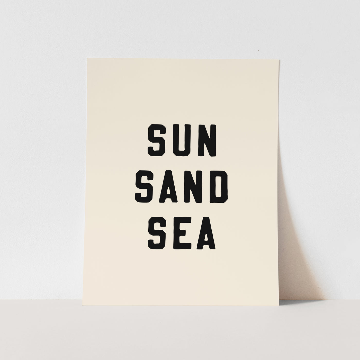 {Black} Sun Sand Sea Art Print