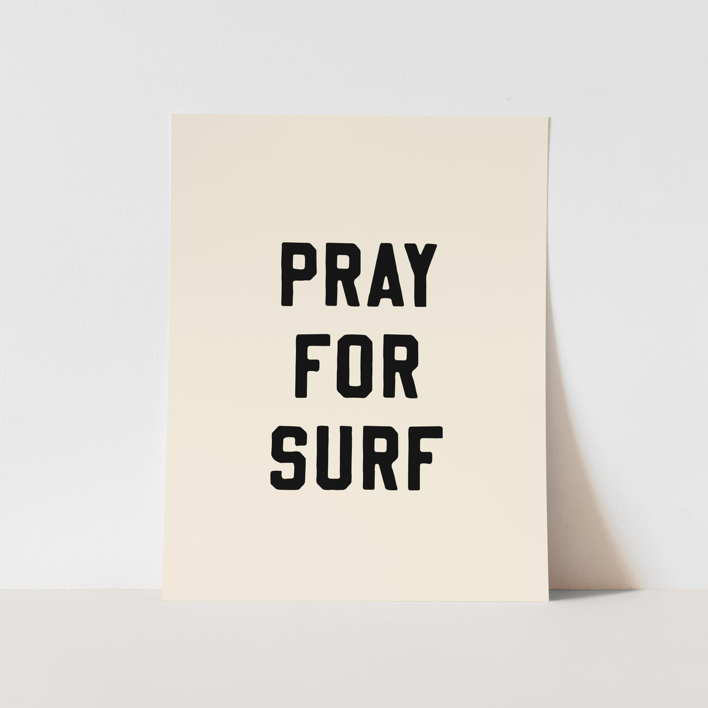 {Black} Pray for Surf Art Print