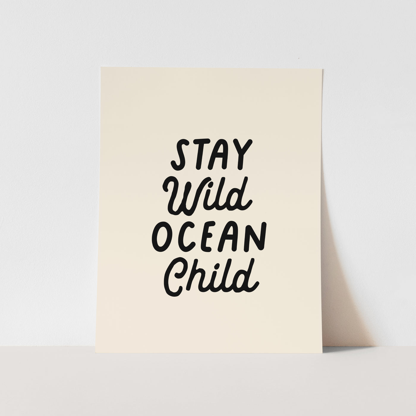 {Black} Stay Wild Ocean Child Art Print