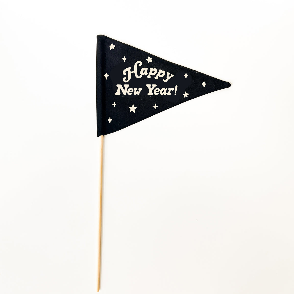 {Black} Happy New Year Flag