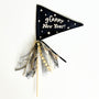 {Black} Happy New Year Flag