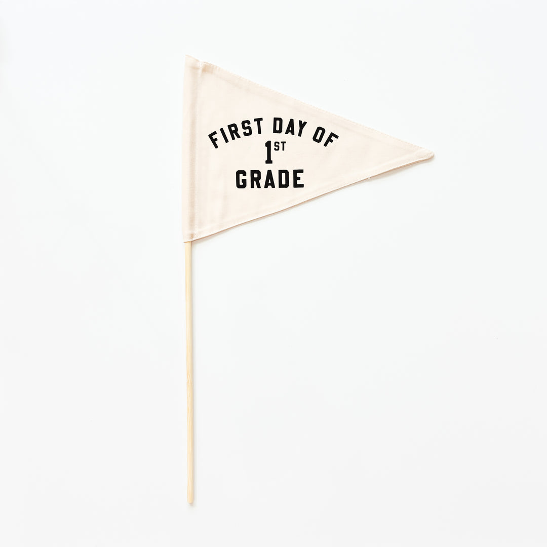 First Day of School Flag: Choose Your Grade (Preschool → 12th) {Black}