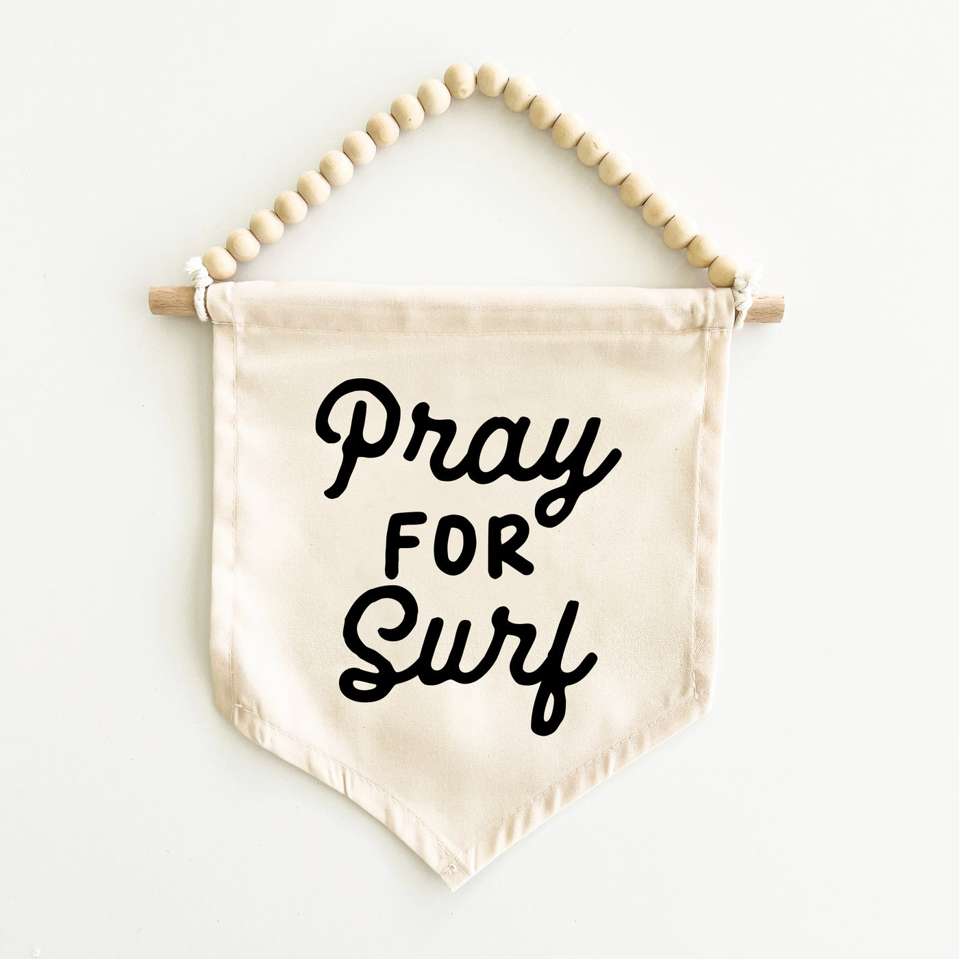 {Black} Pray For Surf Hang Sign