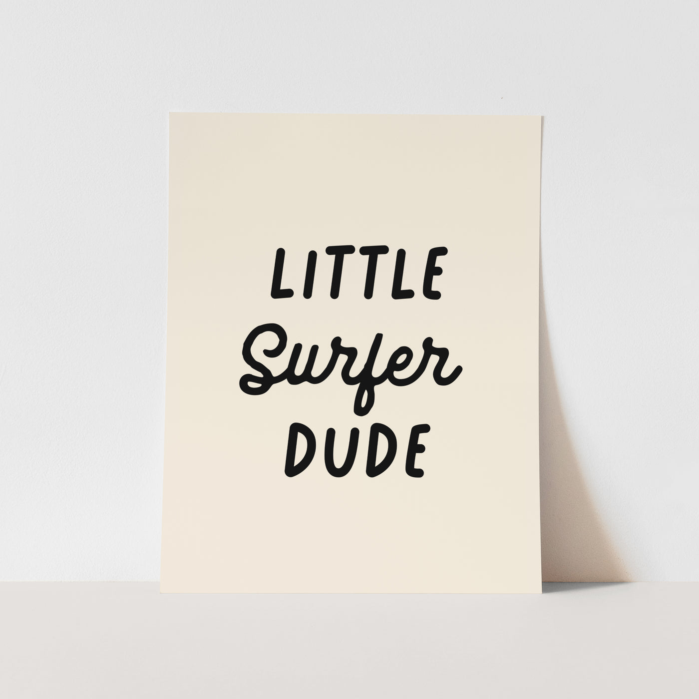 Art Print: {Black} Little Surfer Dude