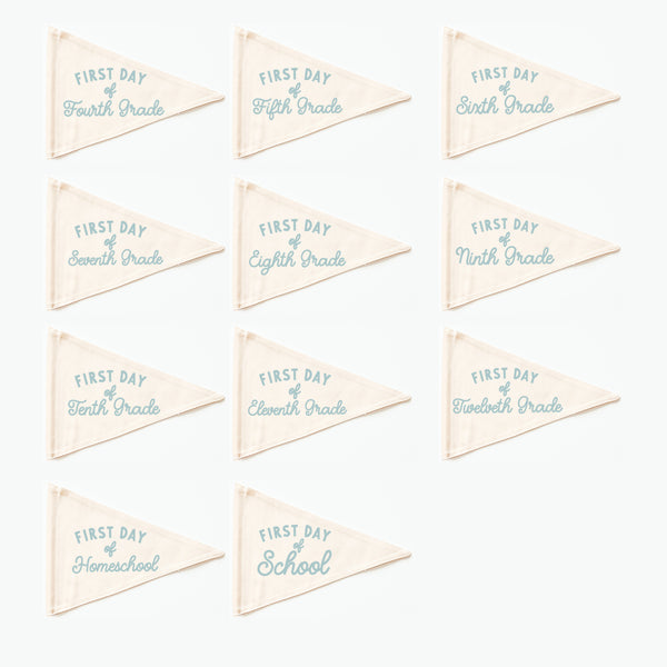 {Blue} First Day Individual School Flags
