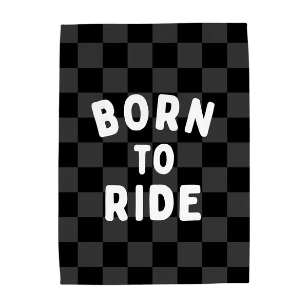 {Black Check} Born to Ride Banner