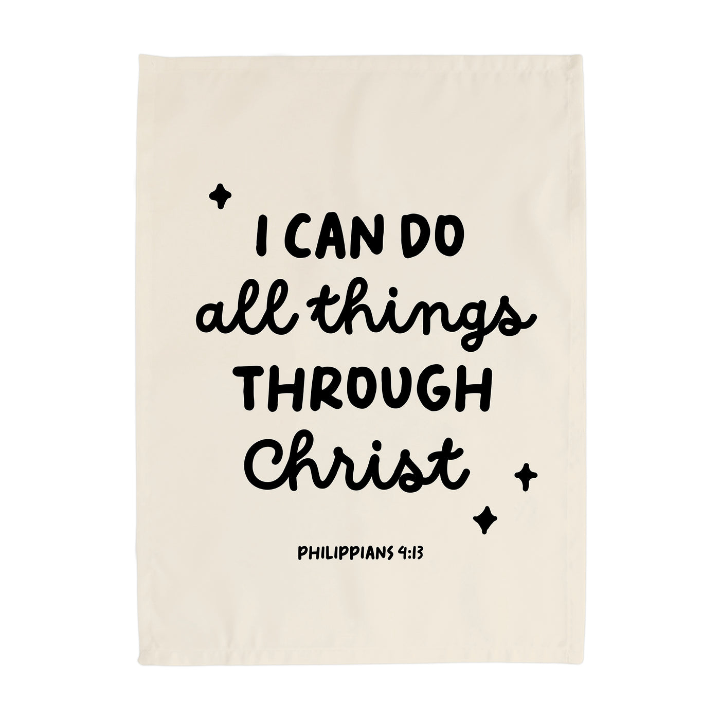 {Natural & Black} I Can Do All Things Through Christ Banner