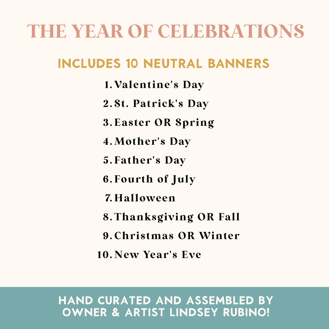 The Year of Celebrations Grab Bag: 10 Banners for Each Holiday/Season