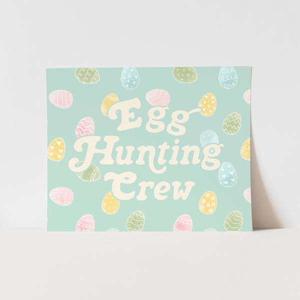 {Blue} Egg Hunting Crew Art Print