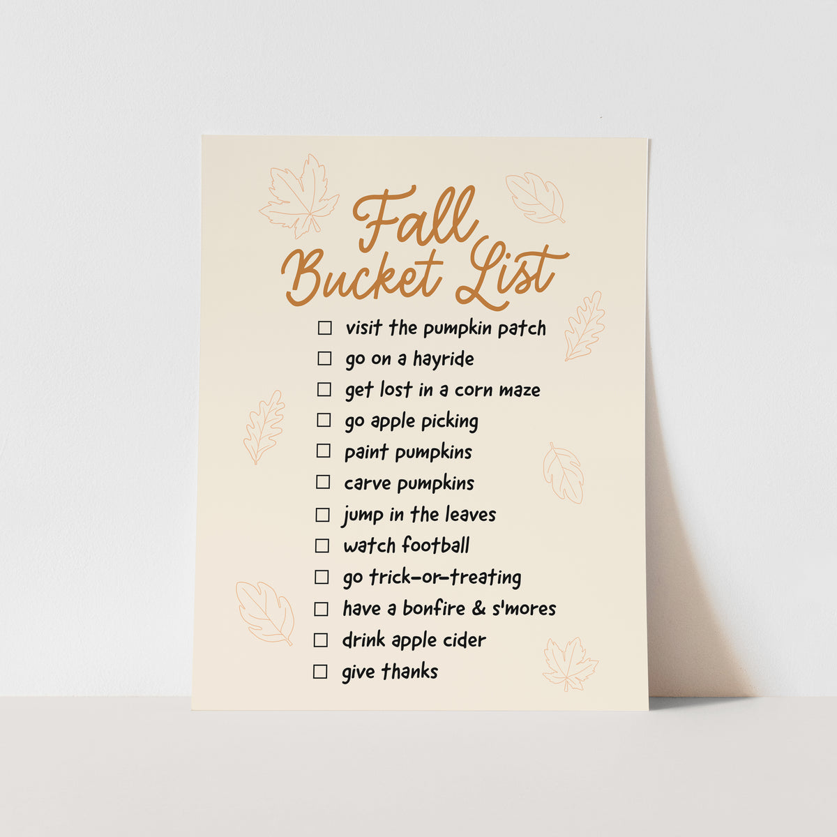 Fall Bucket List Art Print