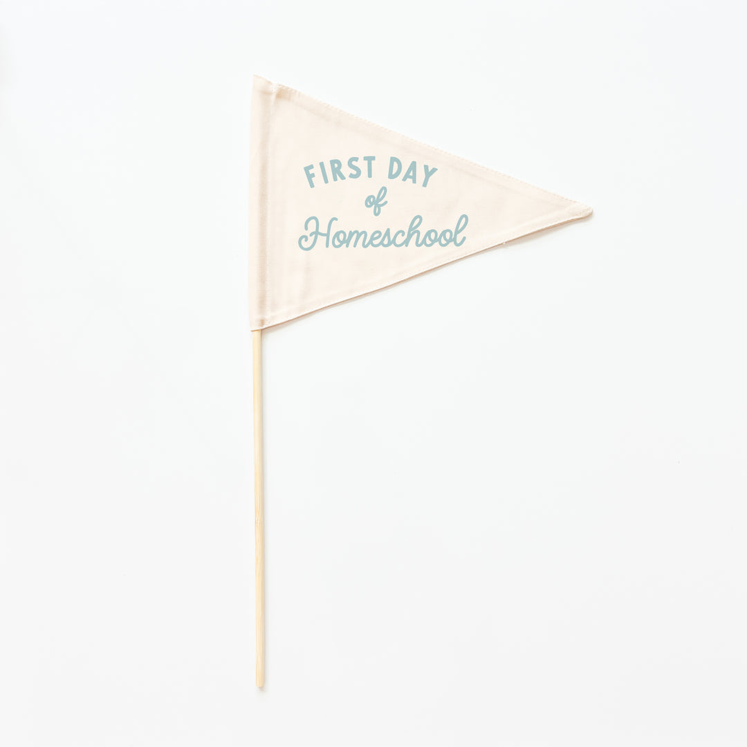 First & Last Day of Homeschool Flags {Blue}