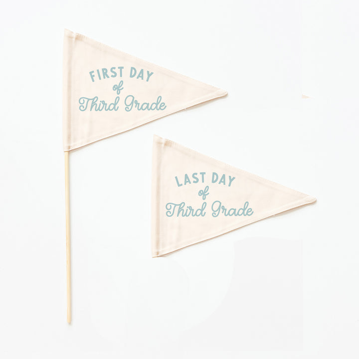 First & Last Day of Third Grade Flags {Blue}