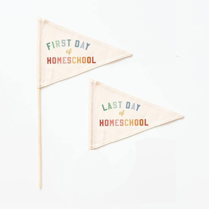 First & Last Day of Homeschool Flags {Rainbow}