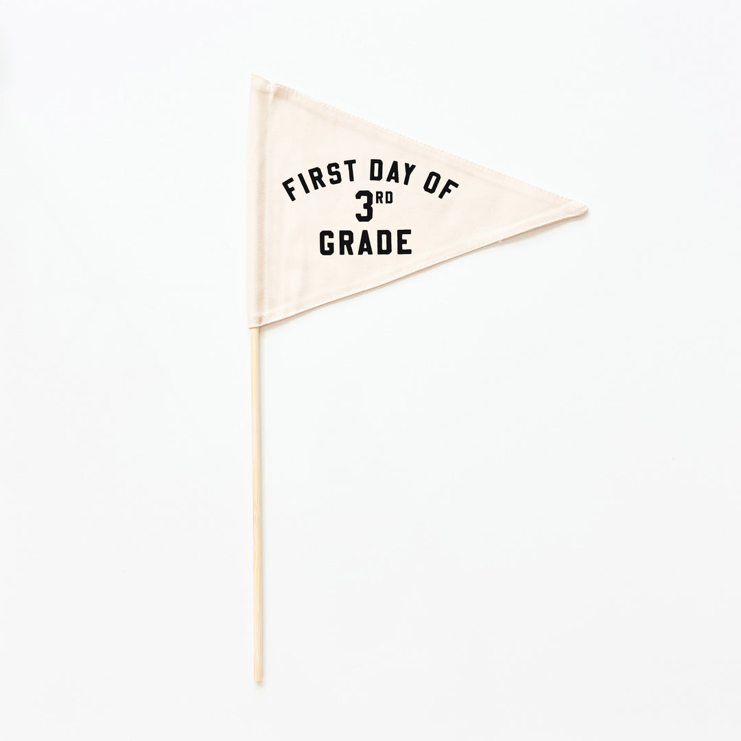 First Day of School Flag: Choose Your Grade (Preschool → 12th) {Black}