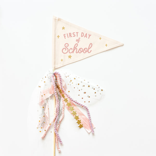 {Pink} First Day Individual School Flags