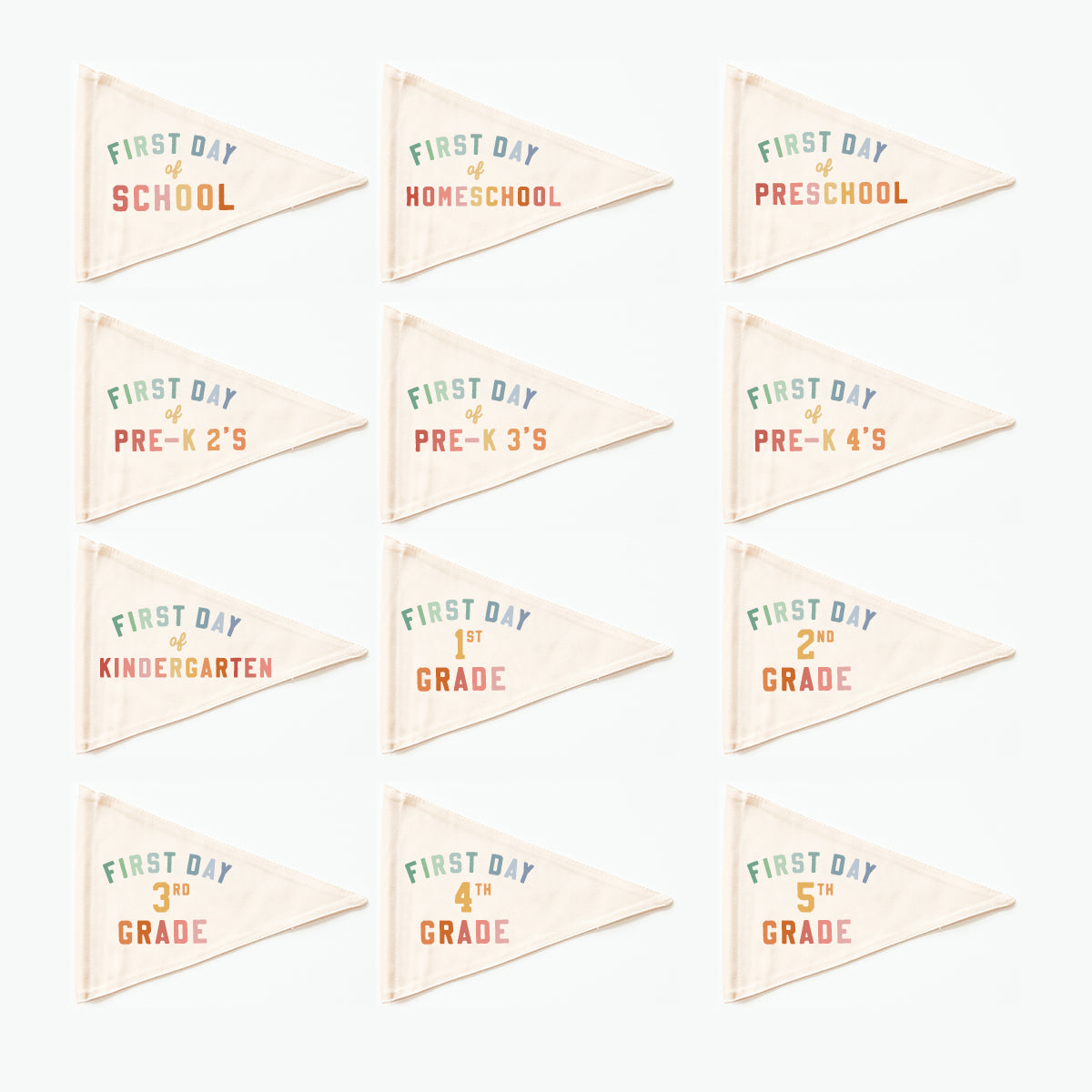 {Rainbow} First & Last Day Flag Sets