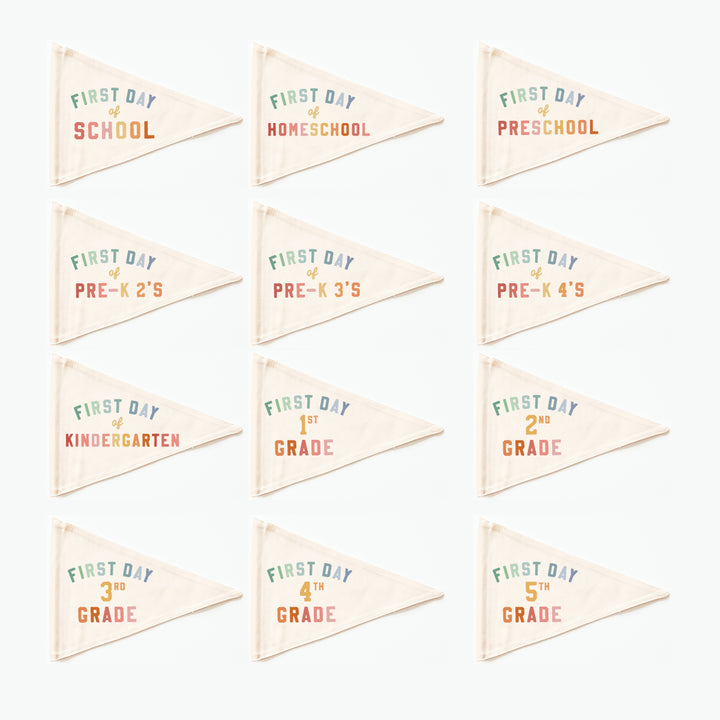 {Rainbow} First & Last Day Flag Sets