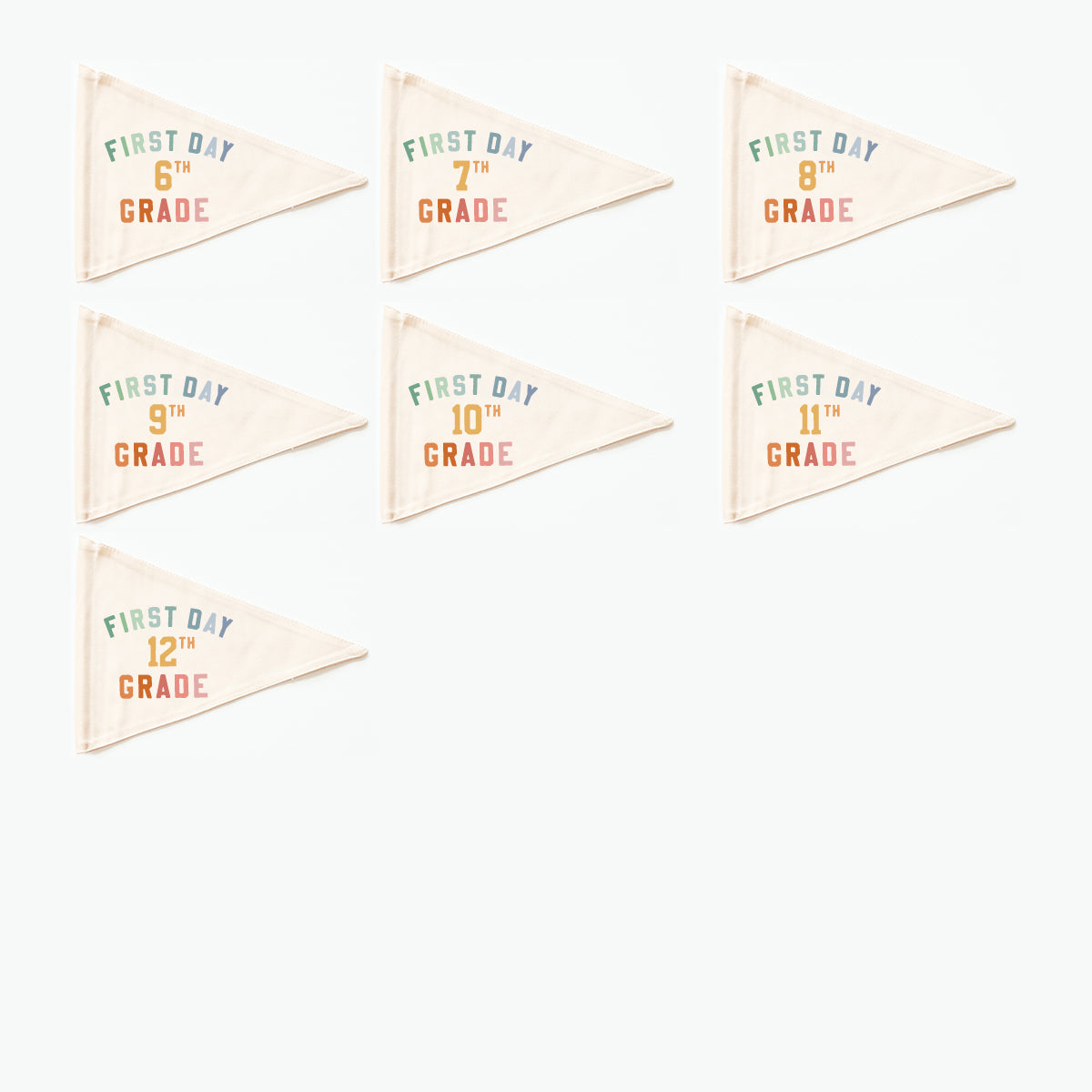 {Rainbow} First & Last Day Flag Sets