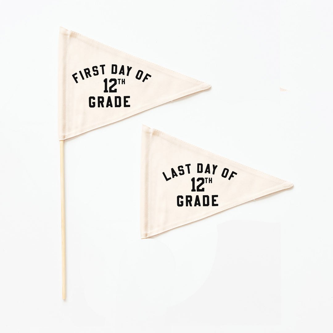 First & Last Day of School Flag Sets: Choose Your Grade (Preschool → 12th) {Black}