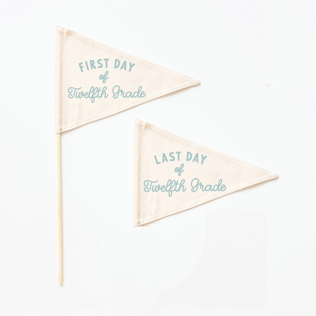 First & Last Day of Twelfth Grade Flags {Blue}