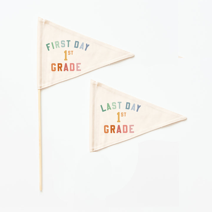 First & Last Day of First Grade Flags {Rainbow}