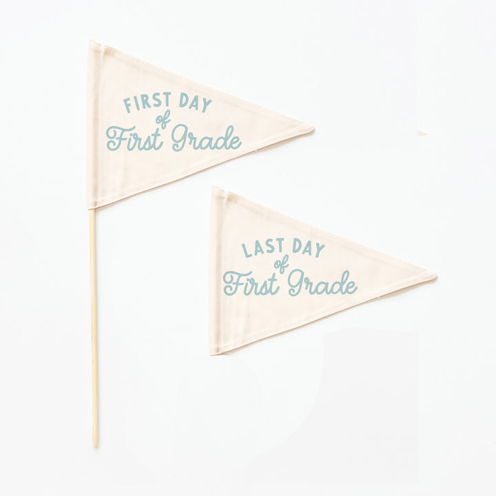 First & Last Day of First Grade Flags {Blue}