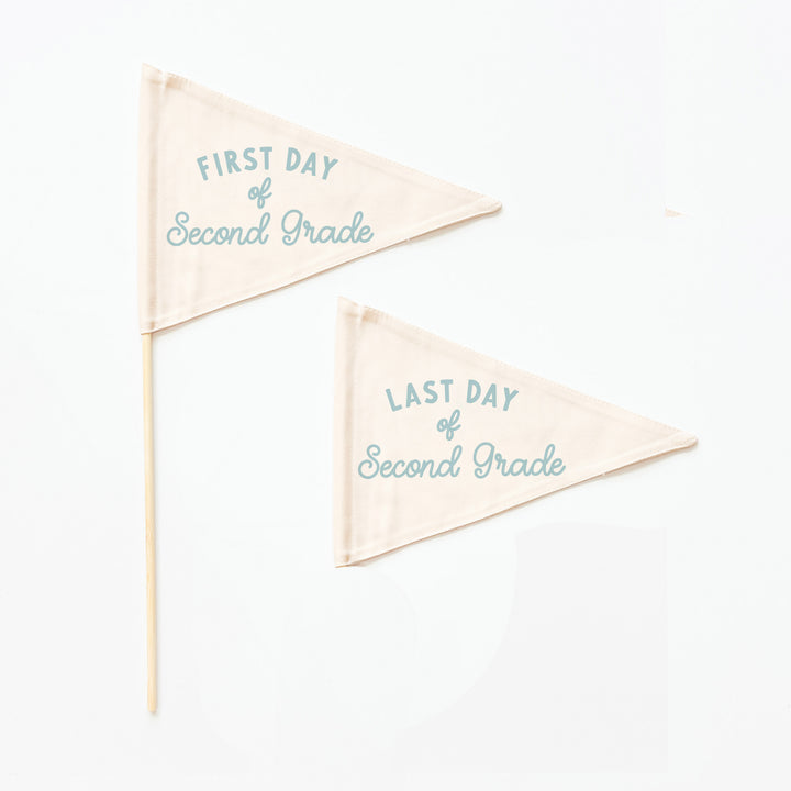 First & Last Day of Second Grade Flags {Blue}