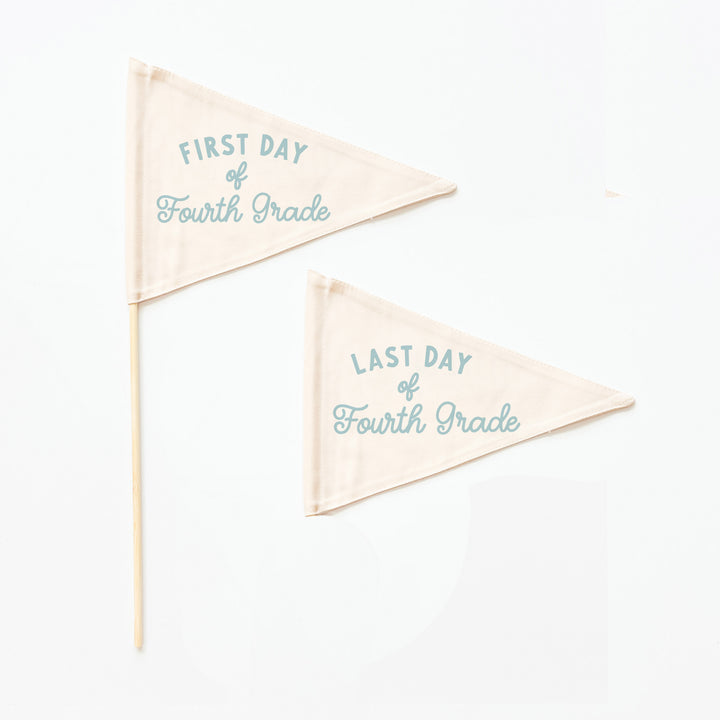 First & Last Day of Fourth Grade Flags {Blue}