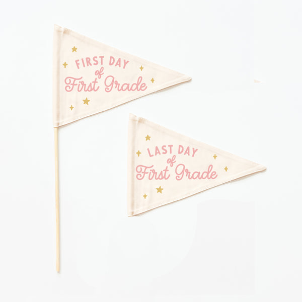 {Pink} First & Last Day Flag Sets