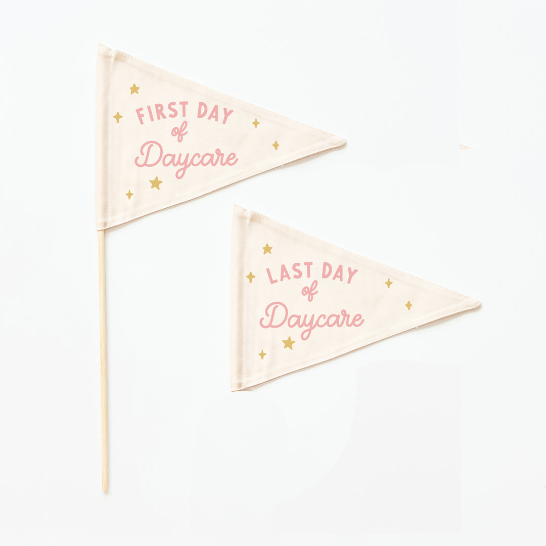 First & Last Day of School Flag Sets: Choose Your Grade (Preschool → 12th) {Pink}
