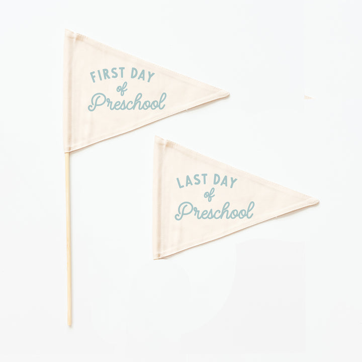 First & Last Day of Preschool Flags {Blue}