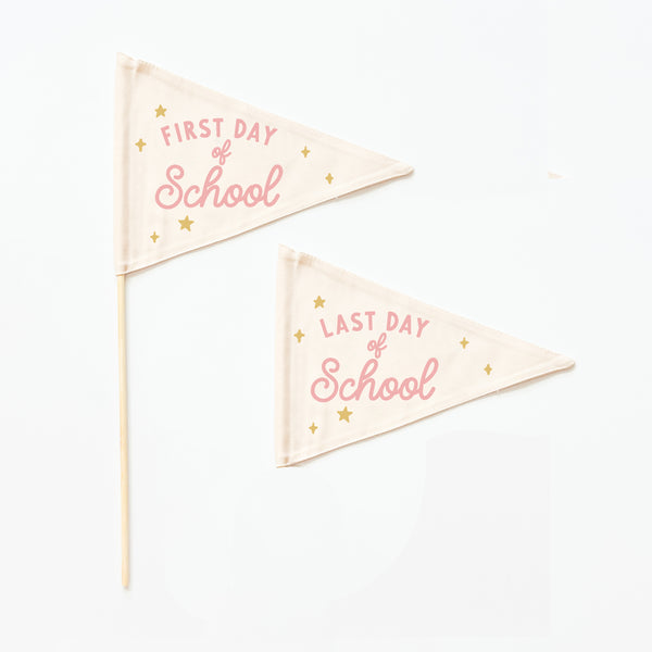 {Pink} First & Last Day Flag Sets
