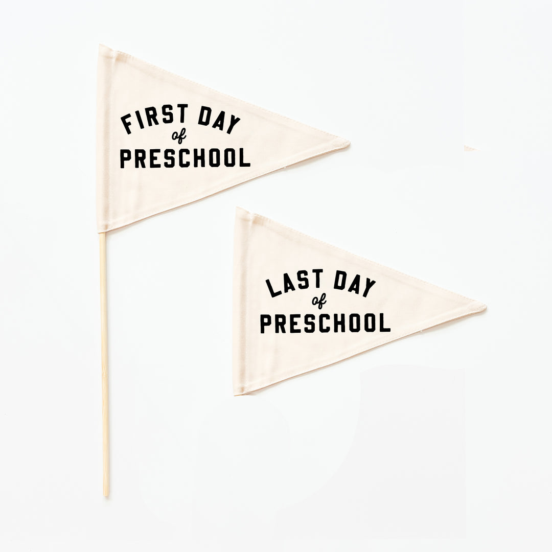 First & Last Day of School Flag Sets: Choose Your Grade (Preschool → 12th) {Black}