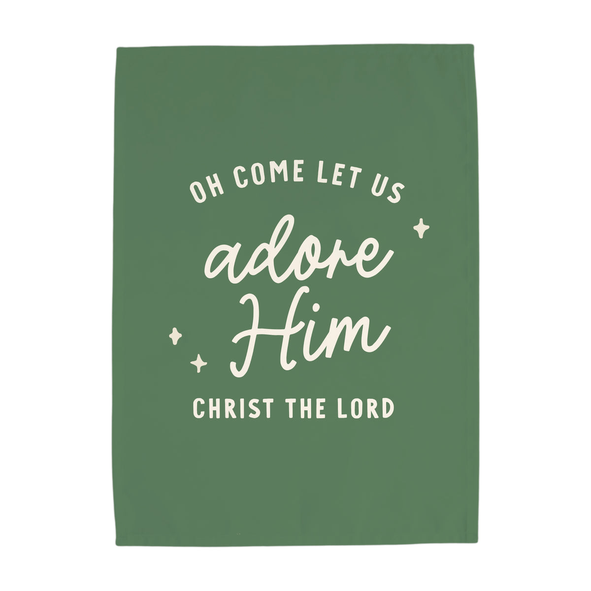 {Green} Oh Come Let us Adore Him Banner