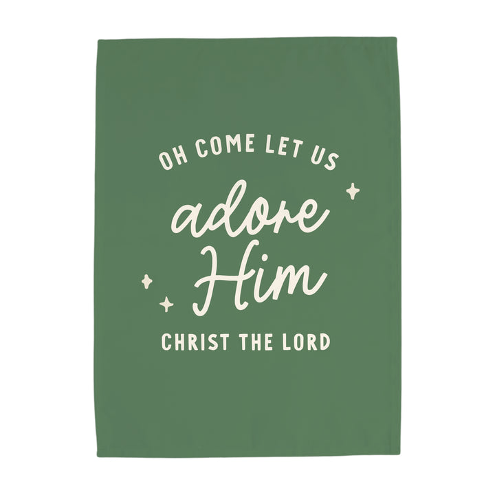 {Green} Oh Come Let us Adore Him Banner