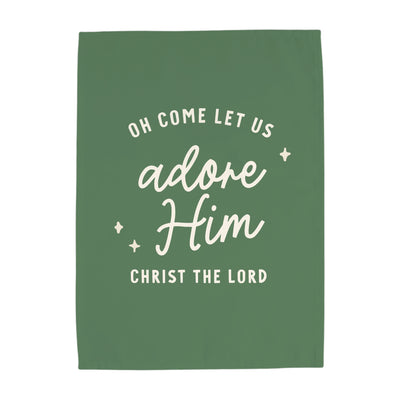 {Green} Oh Come Let us Adore Him Banner