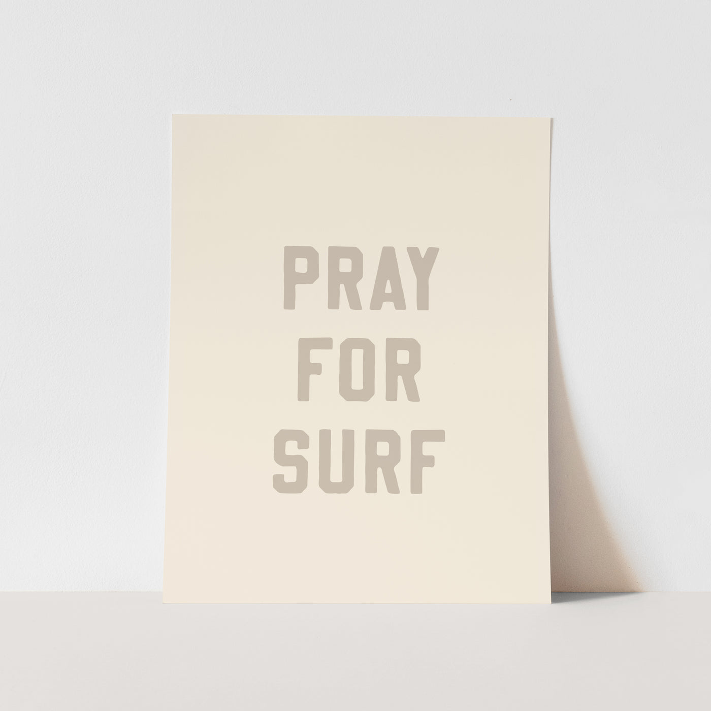 {Sand Grey} Pray for Surf Art Print