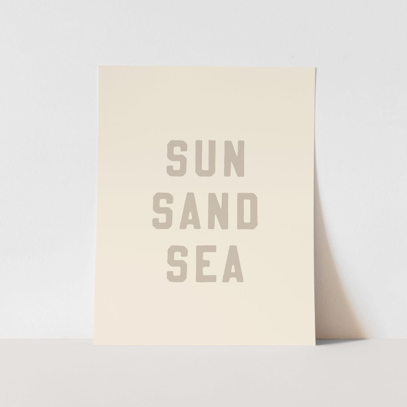 {Sand Grey} Sun Sand Sea Art Print