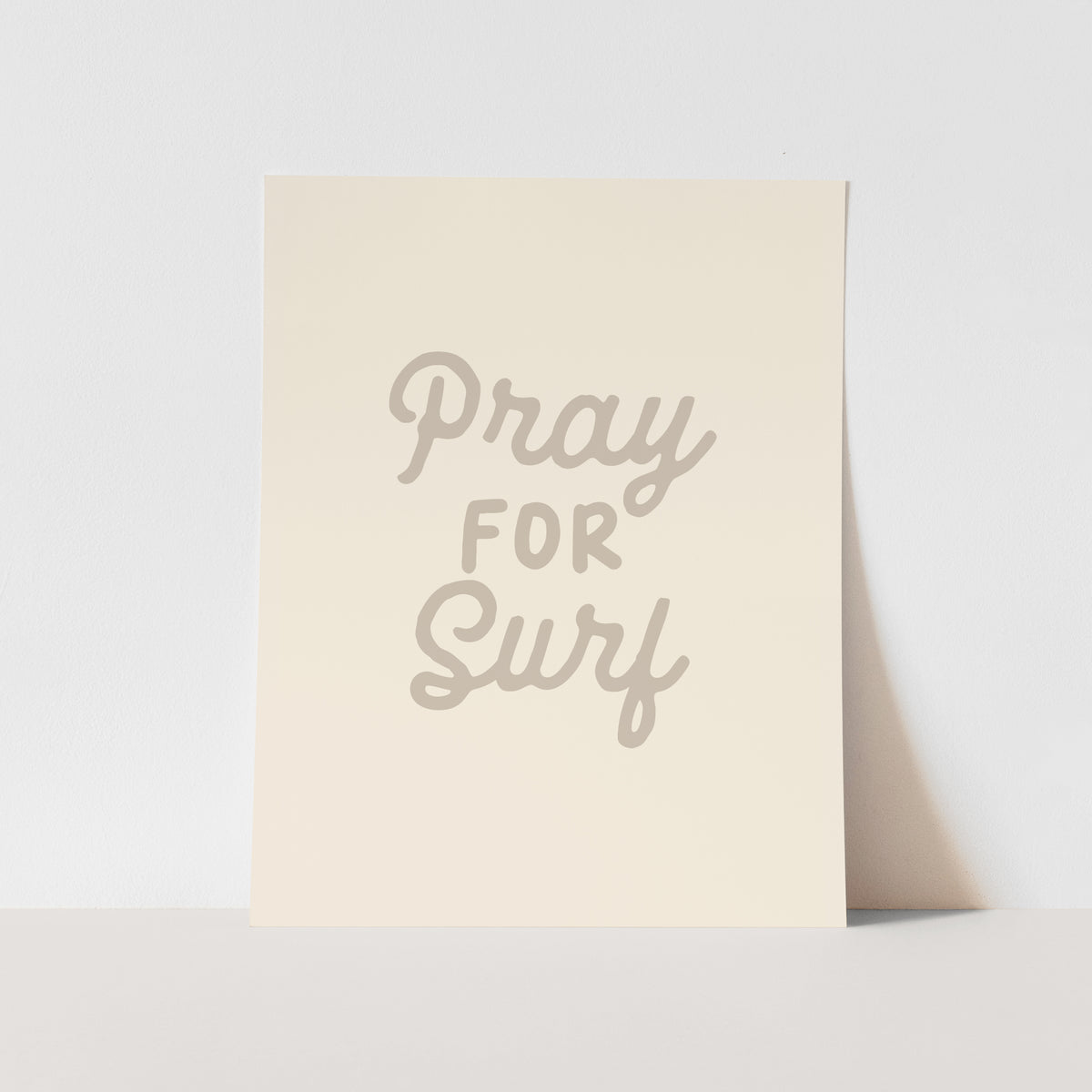 {Sand Grey} Pray for Surf Art Print