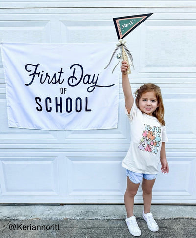 {Black & White} First Day of School Banner