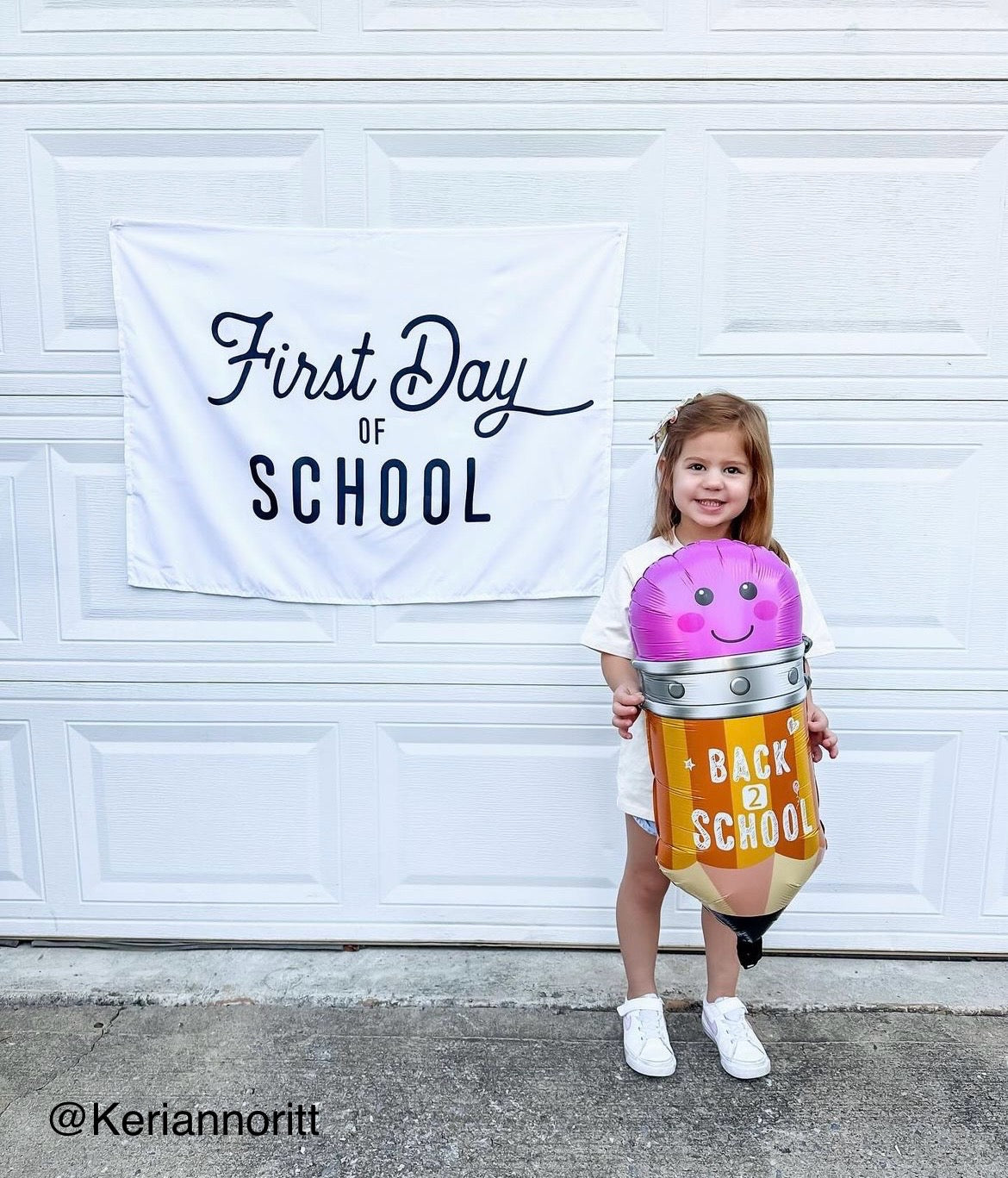 {Black & White} First Day of School Banner