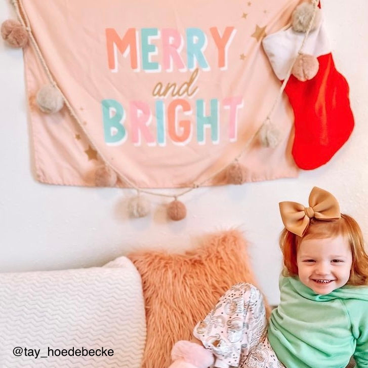 {Pink + Blue} Merry & Bright Banner