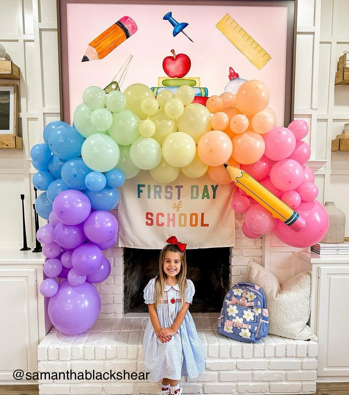 {Rainbow} First Day of School Banner