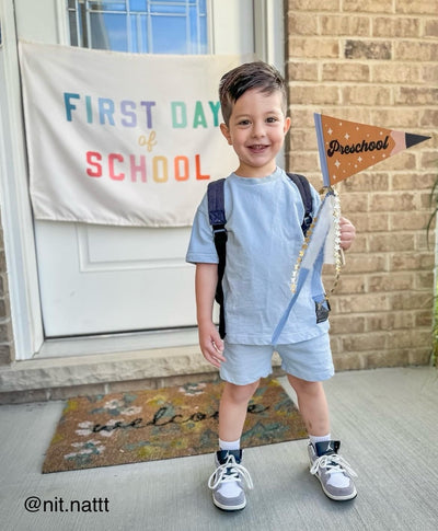 {Rainbow} First Day of School Banner