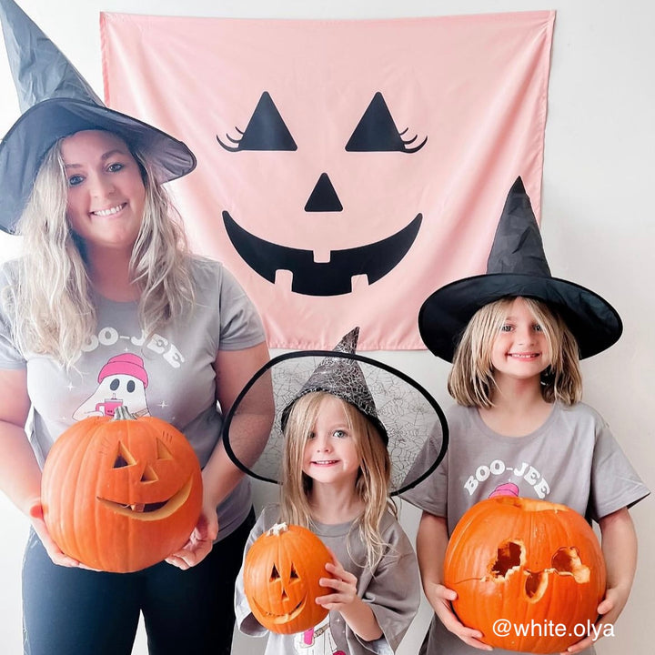 {Pink} Pumpkin Face Banner