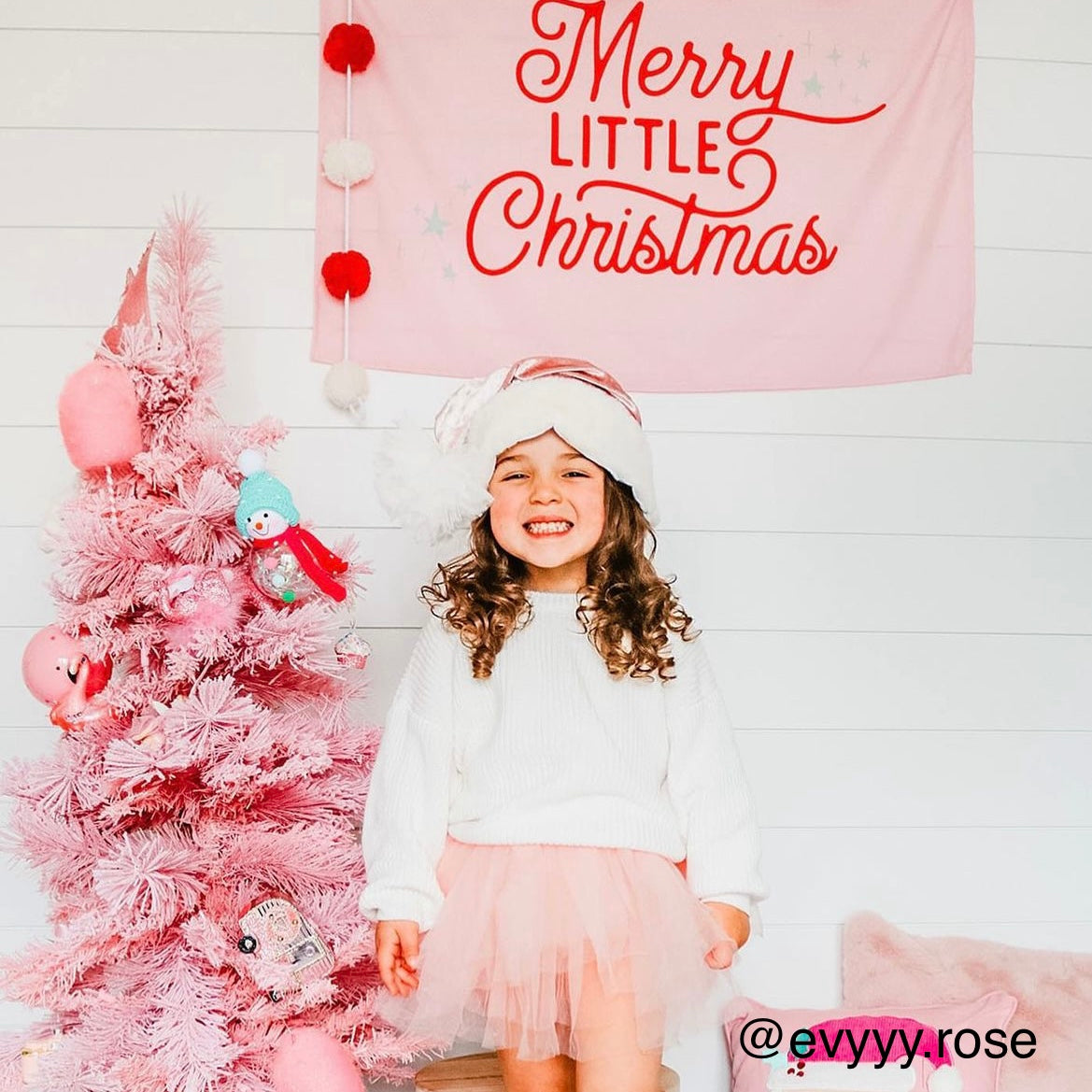 {Pink} Merry Little Christmas Banner