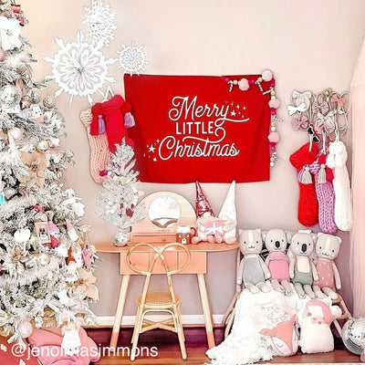 {Vintage Red} Merry Little Christmas Banner